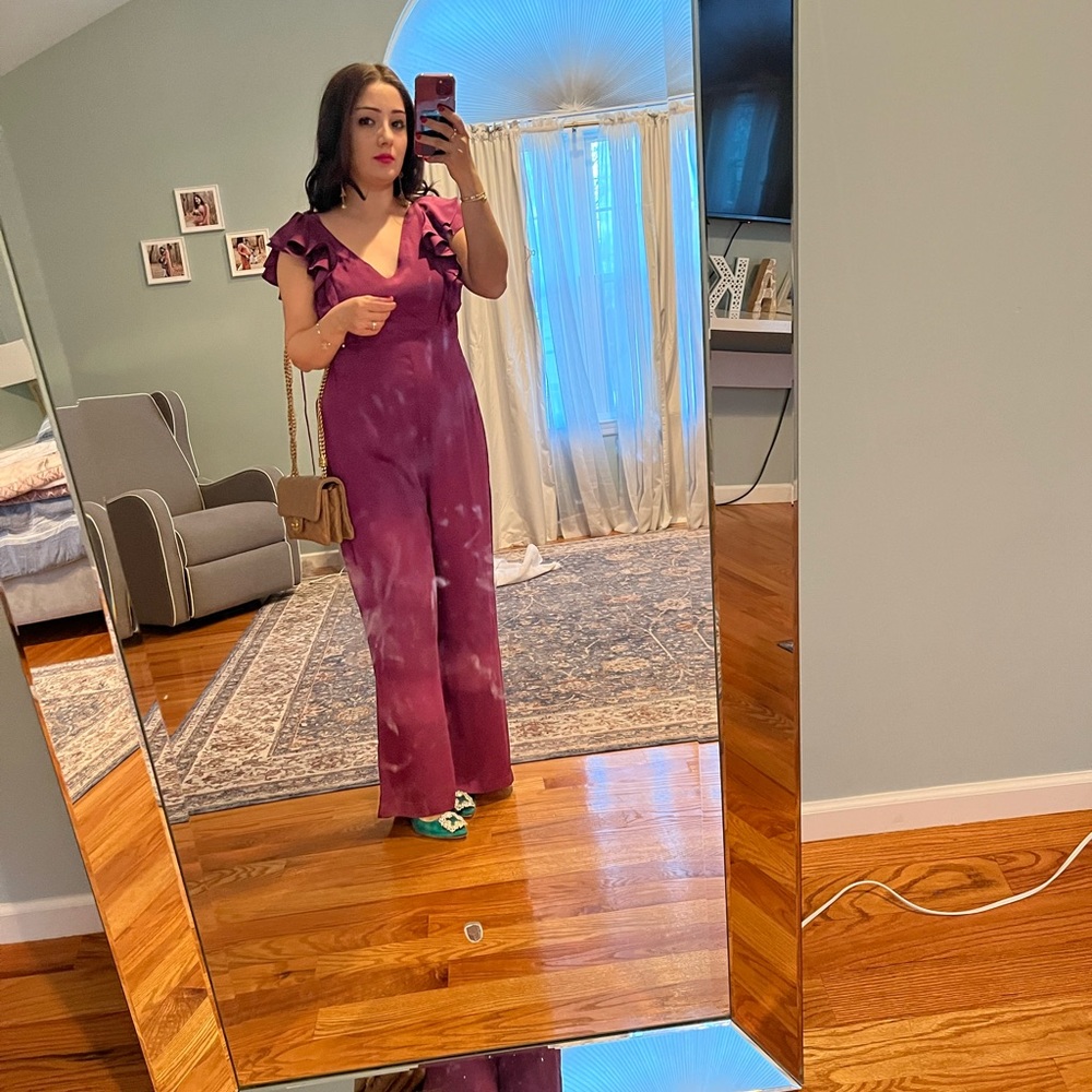 Mango Purple Satin Jumpsuit